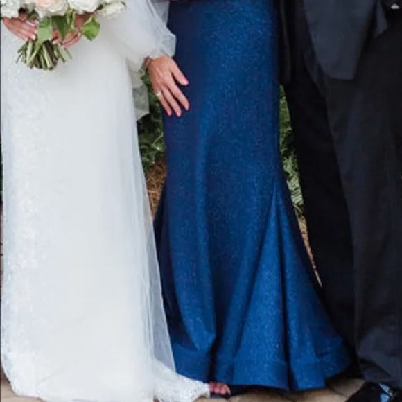 Jovani Stretch Glitter Off the Shoulder Formal Dress - Picture 7 of 16